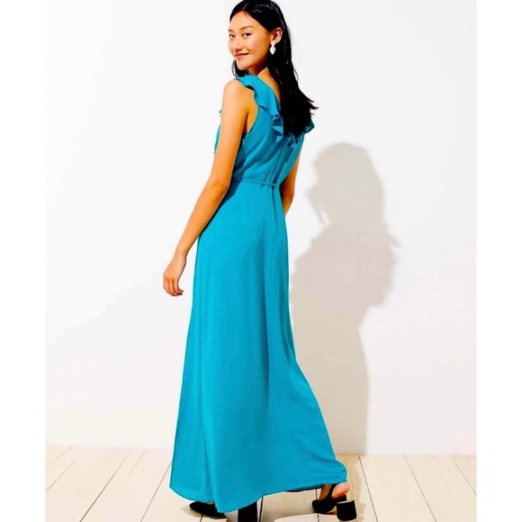 LOFT Wrap Maxi Dress in Pure Jade - Picture 2 of 8